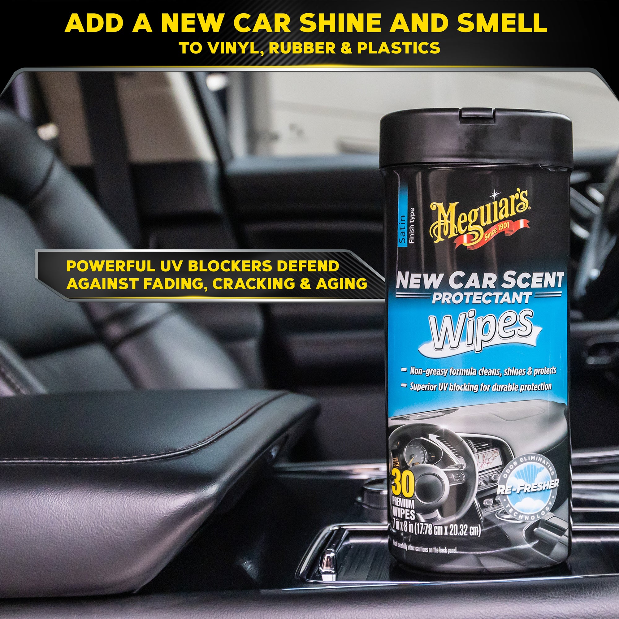 Meguiar's New Car Scent Interior Protectant Wipes - 30 Wipes