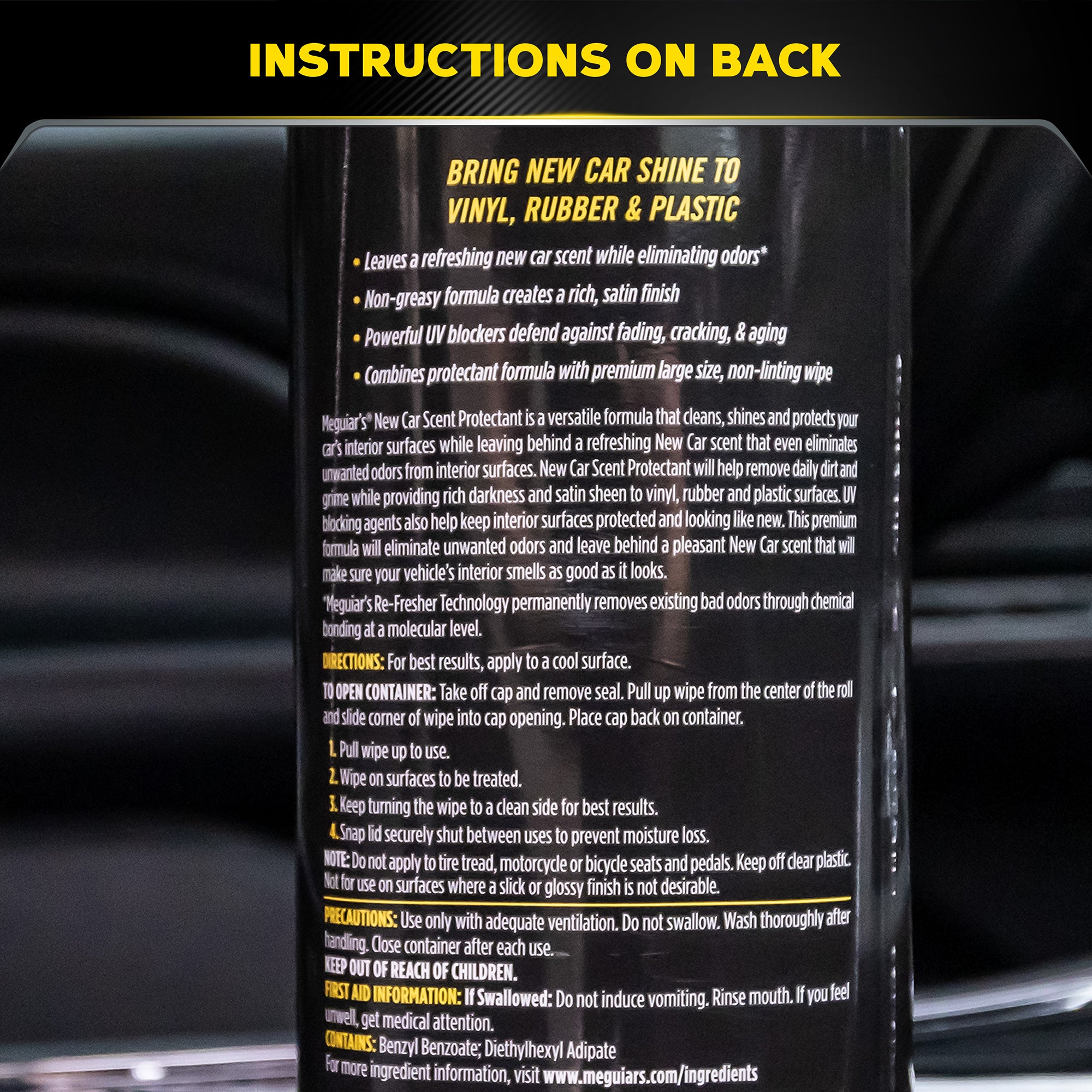 Meguiar's New Car Scent Interior Protectant Wipes - 30 Wipes