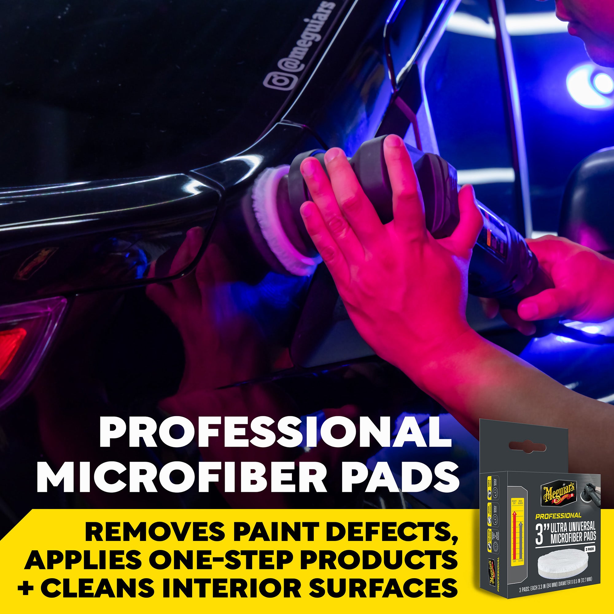 Meguiar's Professional Ultra Universal Microfiber Pads, M3MFP3 - 3" (3 pack)