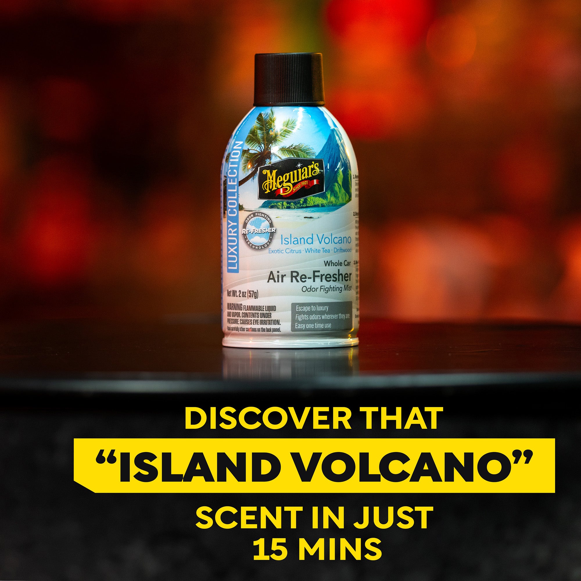 Meguiar's Whole Car Air Refresher Odor Eliminator - Island Volcano Scent