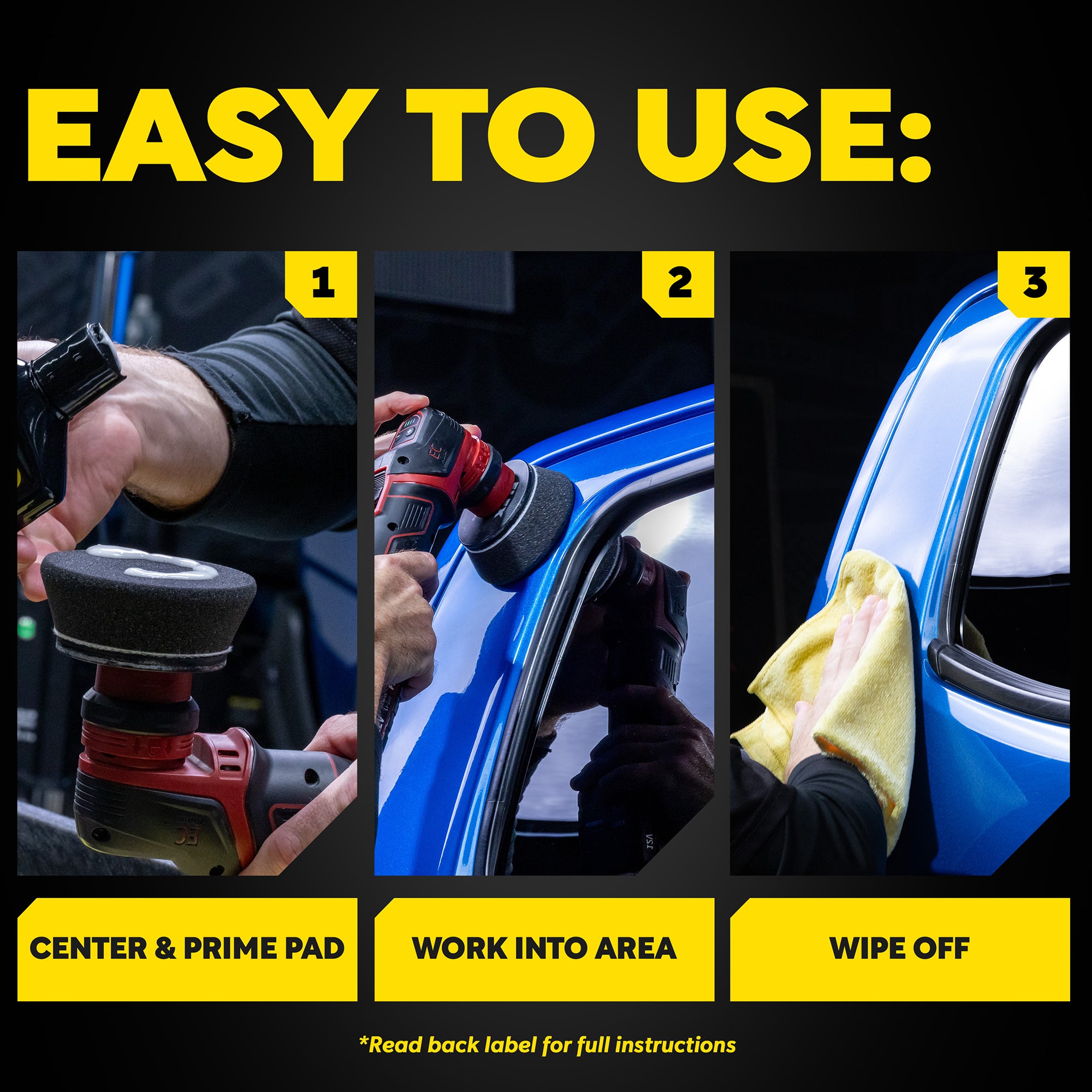 Meguiar's Professional Foam Finishing Pads, M3FFP3 - 3", Black (3 pack)