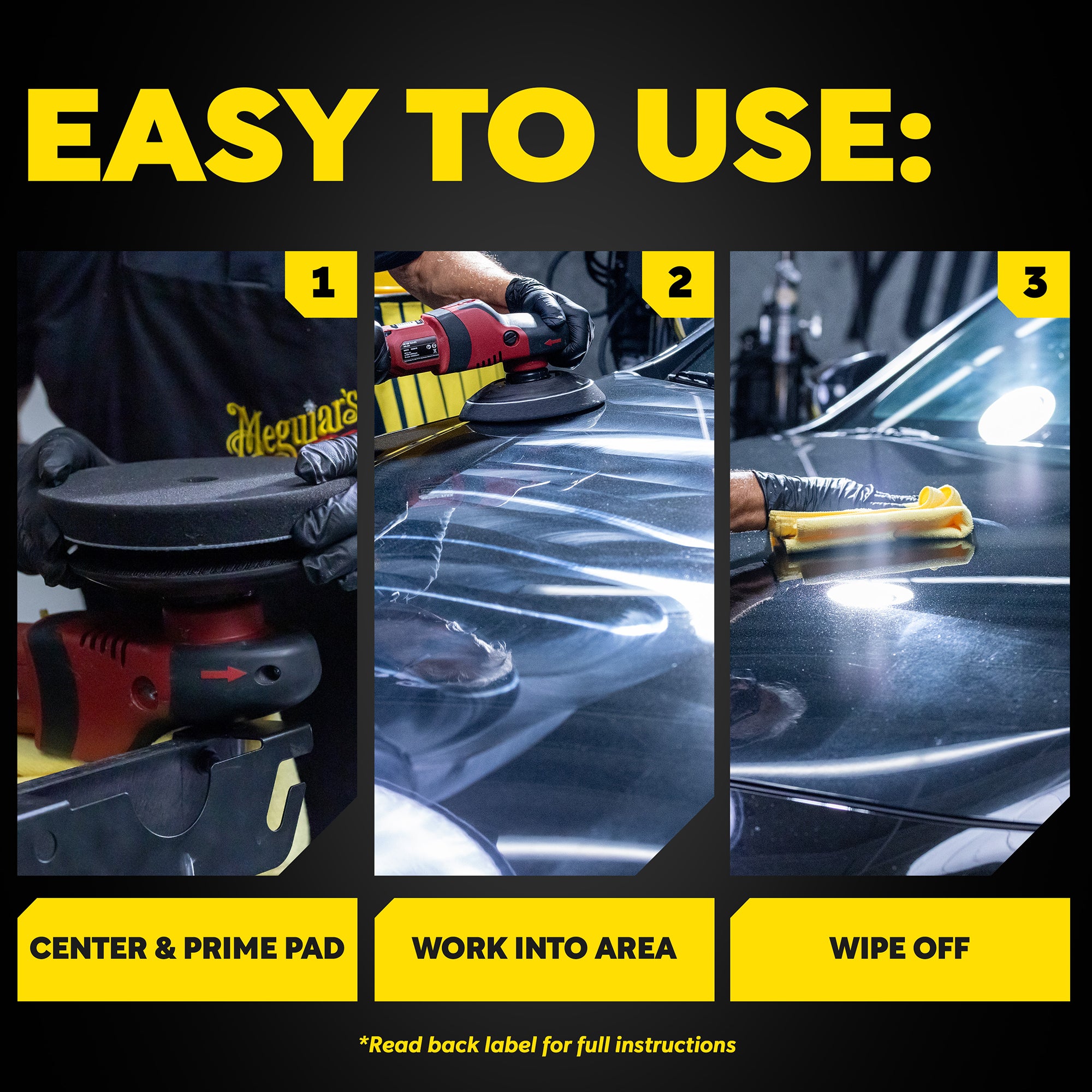 Meguiar's Professional Foam Finishing Pads, M6FFP2 - 6", Black (2 pack)