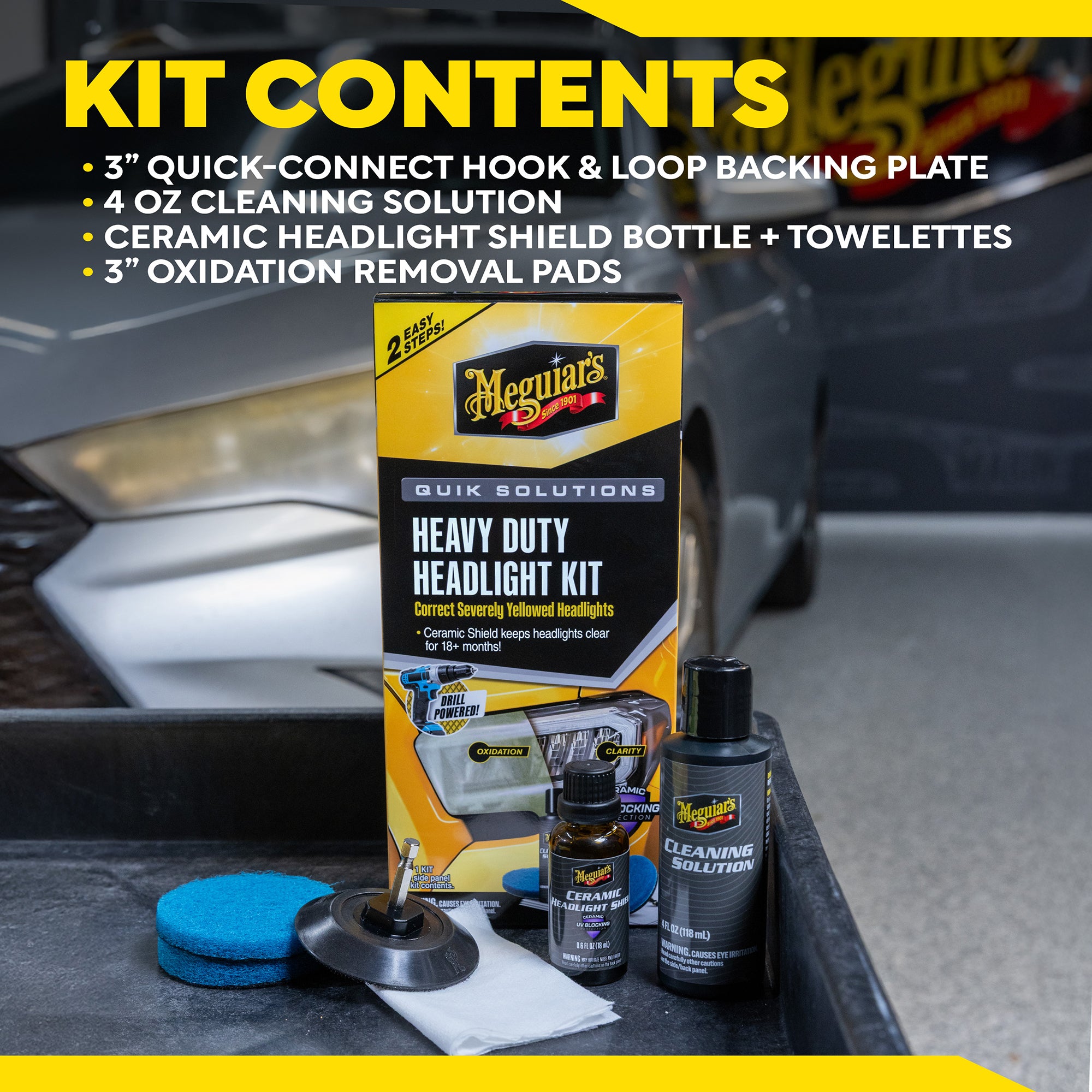 Meguiar's Quik Solutions Heavy Duty Headlight Kit