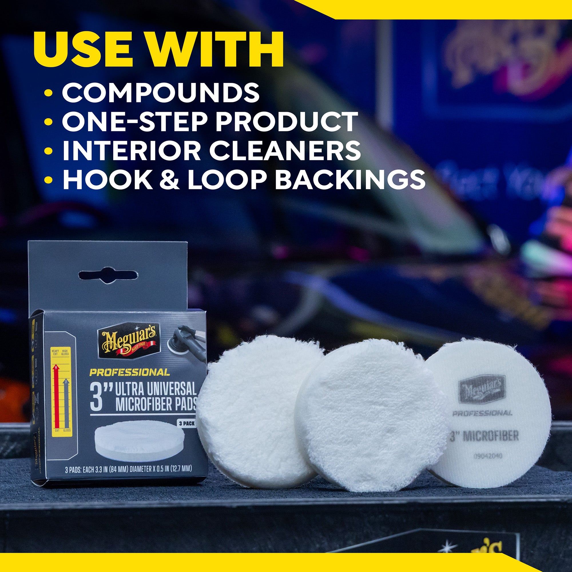 Meguiar's Professional Ultra Universal Microfiber Pads, M3MFP3 - 3" (3 pack)