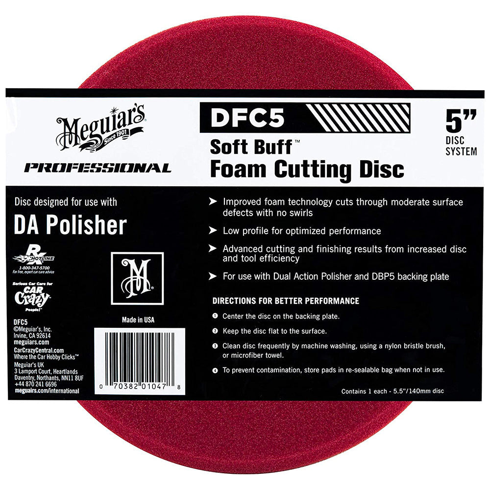 Meguiar's Soft Buff DA Foam Cutting Pad - 5", Red