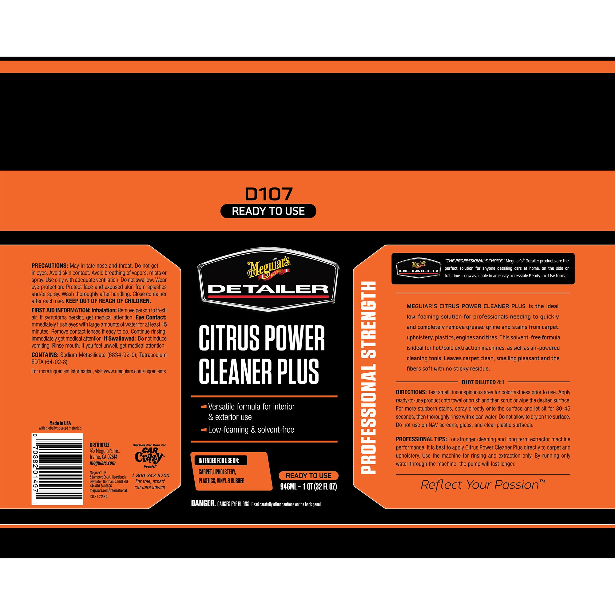 Meguiar's Citrus Power Cleaner Plus, D107 - 32 oz.