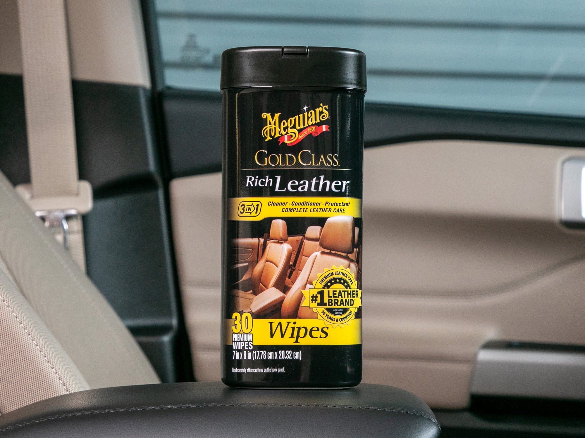 Meguiar's Gold Class Rich Leather Cleaner/Conditioner Wipes - 25 Wipes