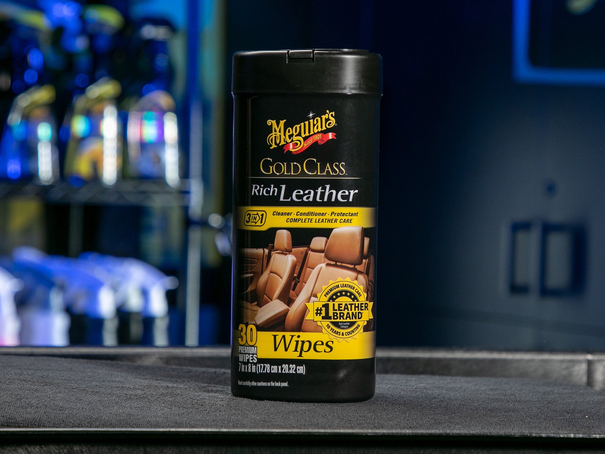 Meguiar's Gold Class Rich Leather Cleaner/Conditioner Wipes - 25 Wipes