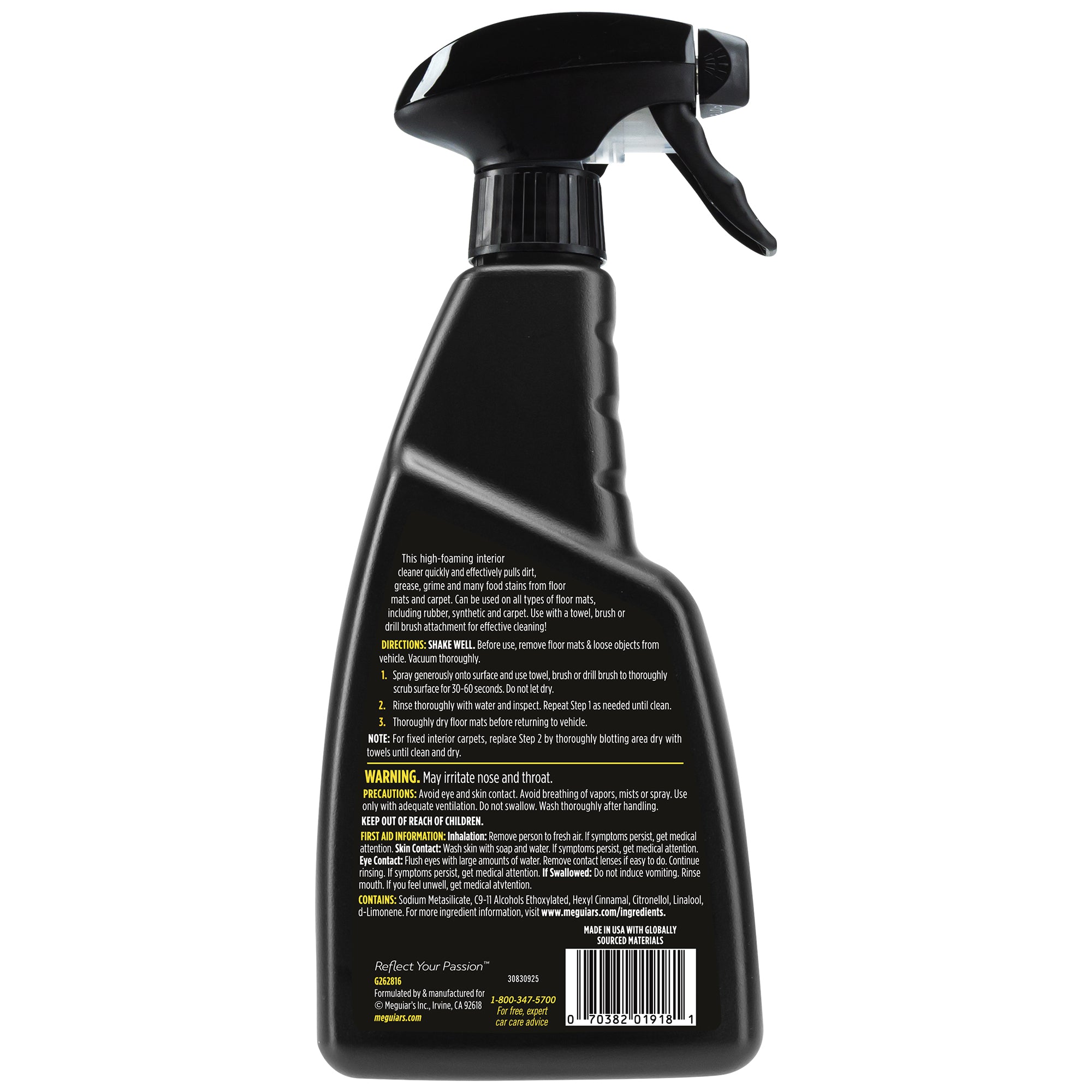 Meguiar's Foaming Floor Mat + Carpet Cleaner - 16 oz.