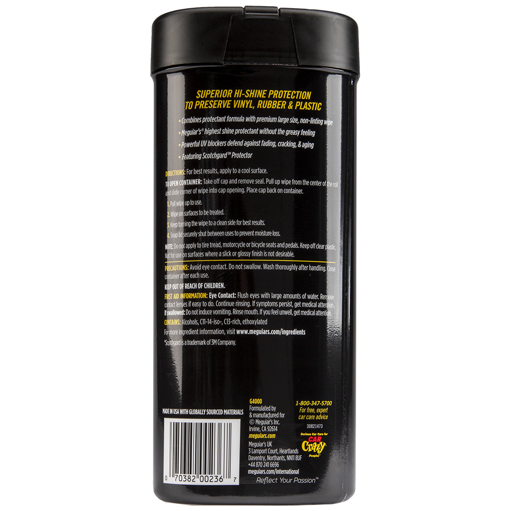 Meguiar's Supreme Shine Protectant Wipes - 25 Wipes