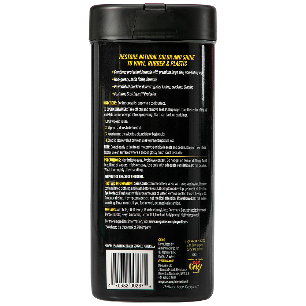 Meguiar's Natural Shine Protectant Wipes - 25 Wipes