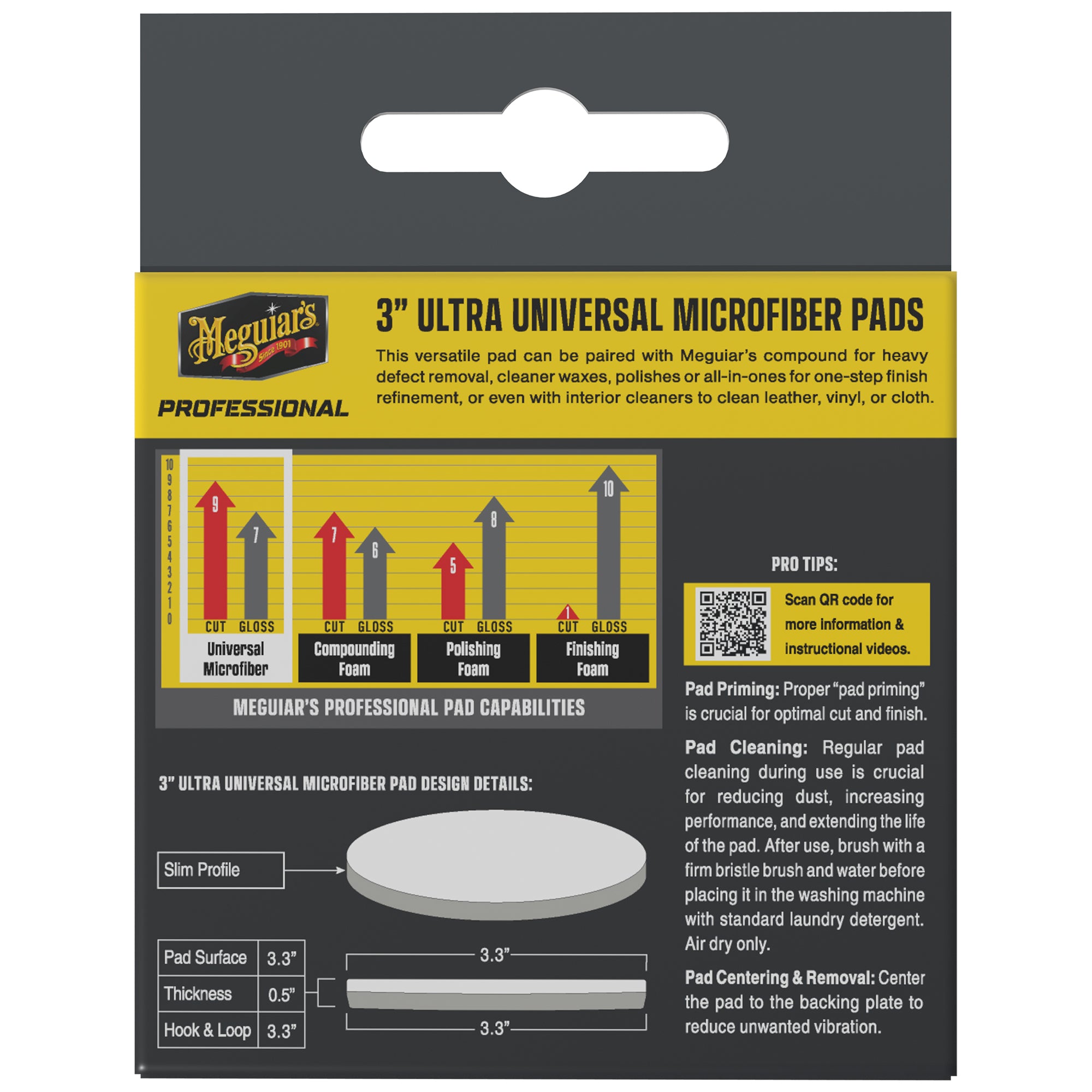 Meguiar's Professional Ultra Universal Microfiber Pads, M3MFP3 - 3" (3 pack)