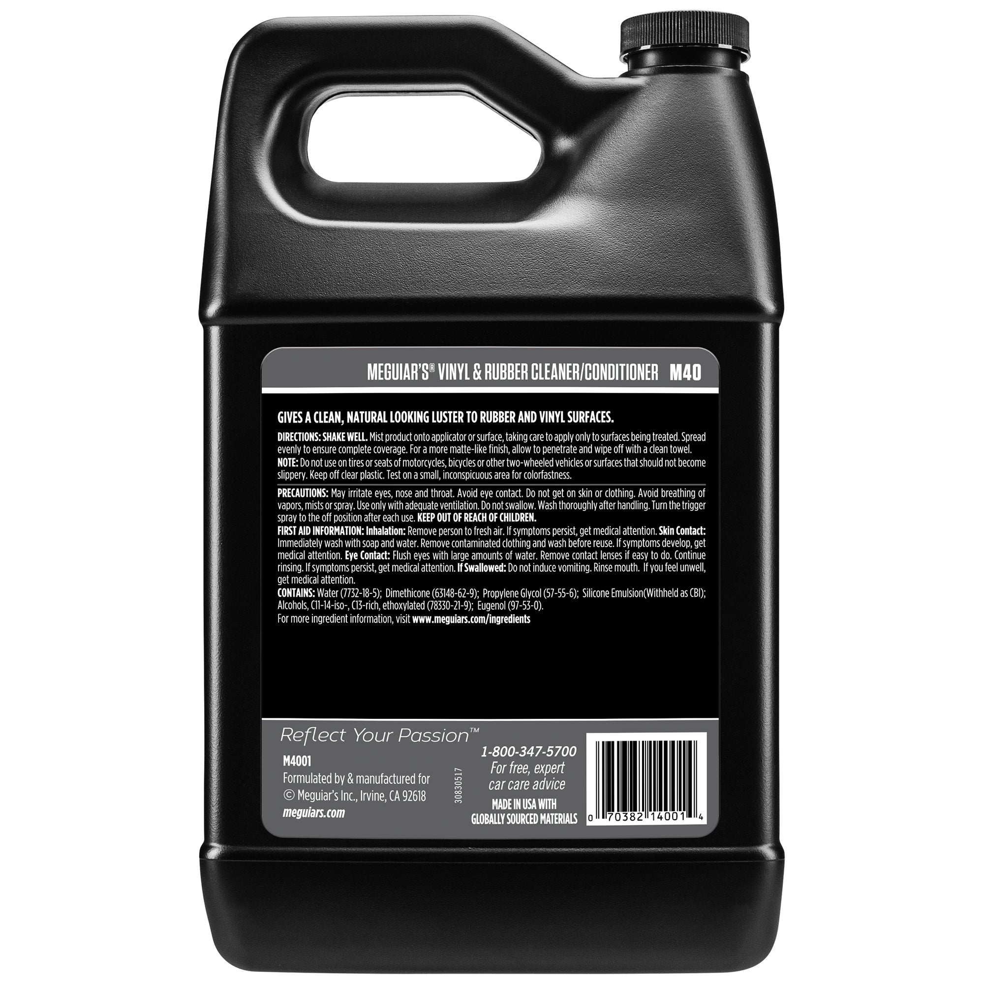 Meguiar's Vinyl & Rubber Cleaner/Conditioner, M40 - 1 gal.