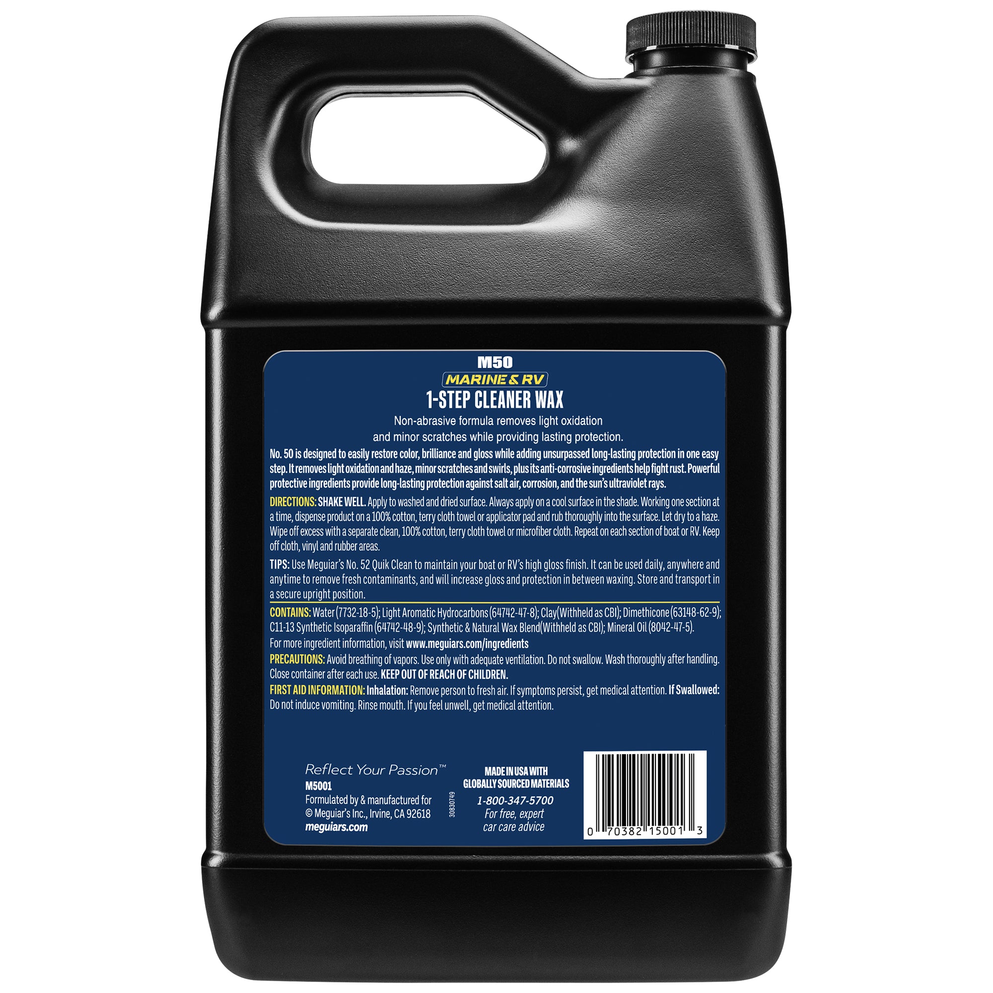 Meguiar's Marine/RV One Step Cleaner Wax, #50 - 1 gal.