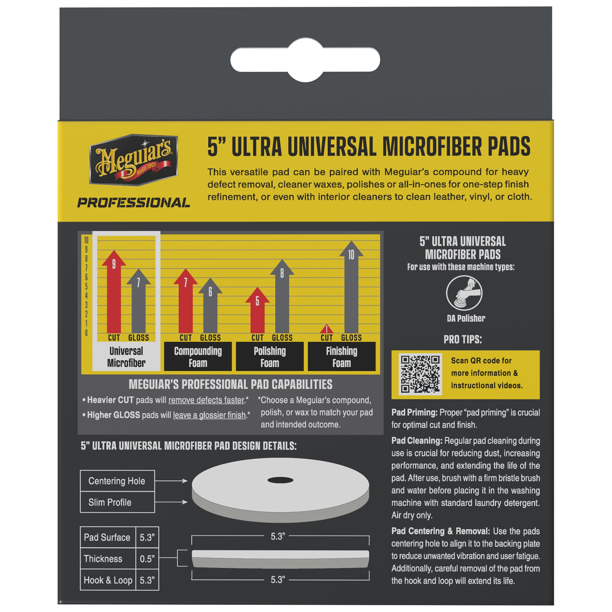 Meguiar's Professional Ultra Universal Microfiber Pads, M5MFP2 - 5" (2 pack)