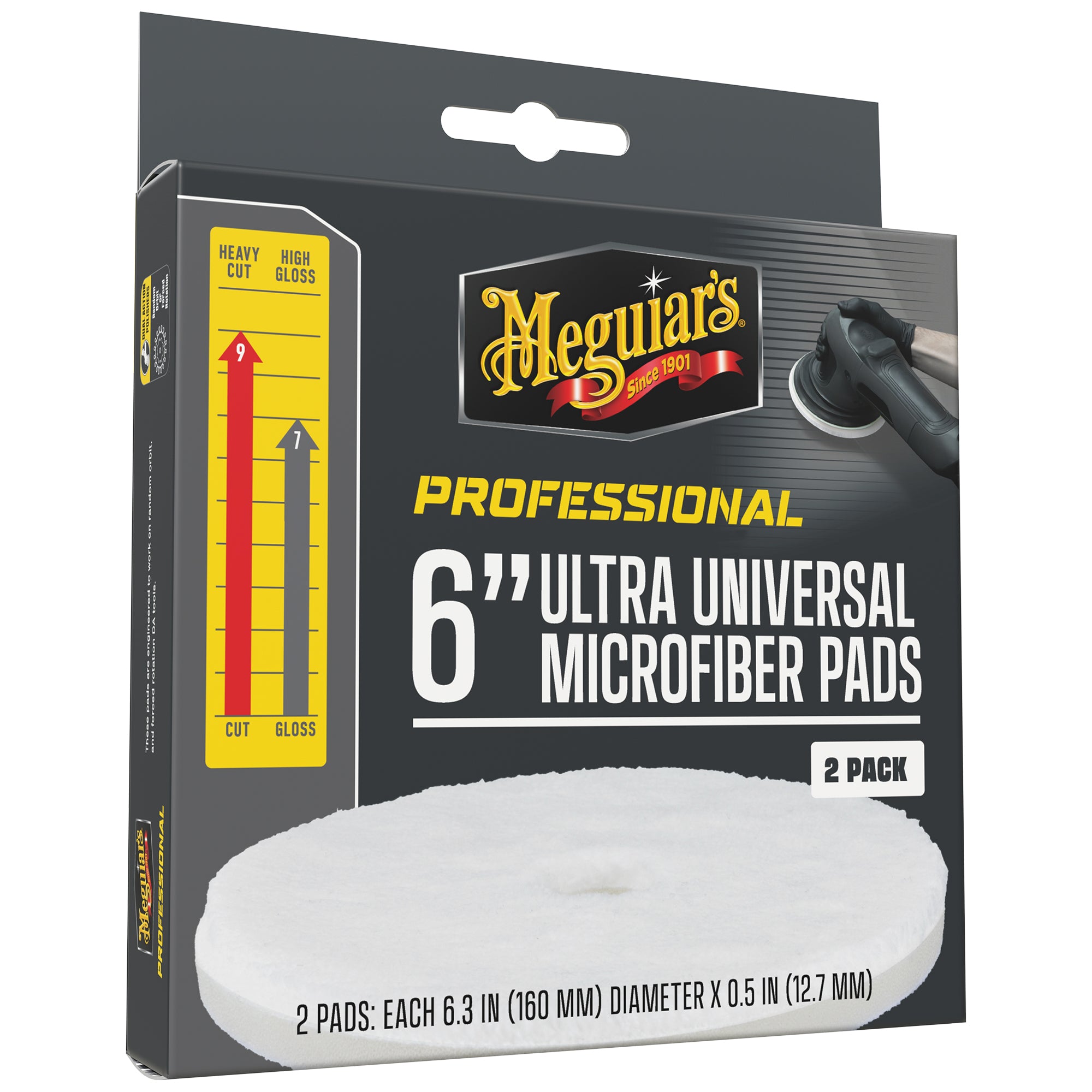Meguiar's Professional Ultra Universal Microfiber Pads, M6MFP2 - 6" (2 pack)