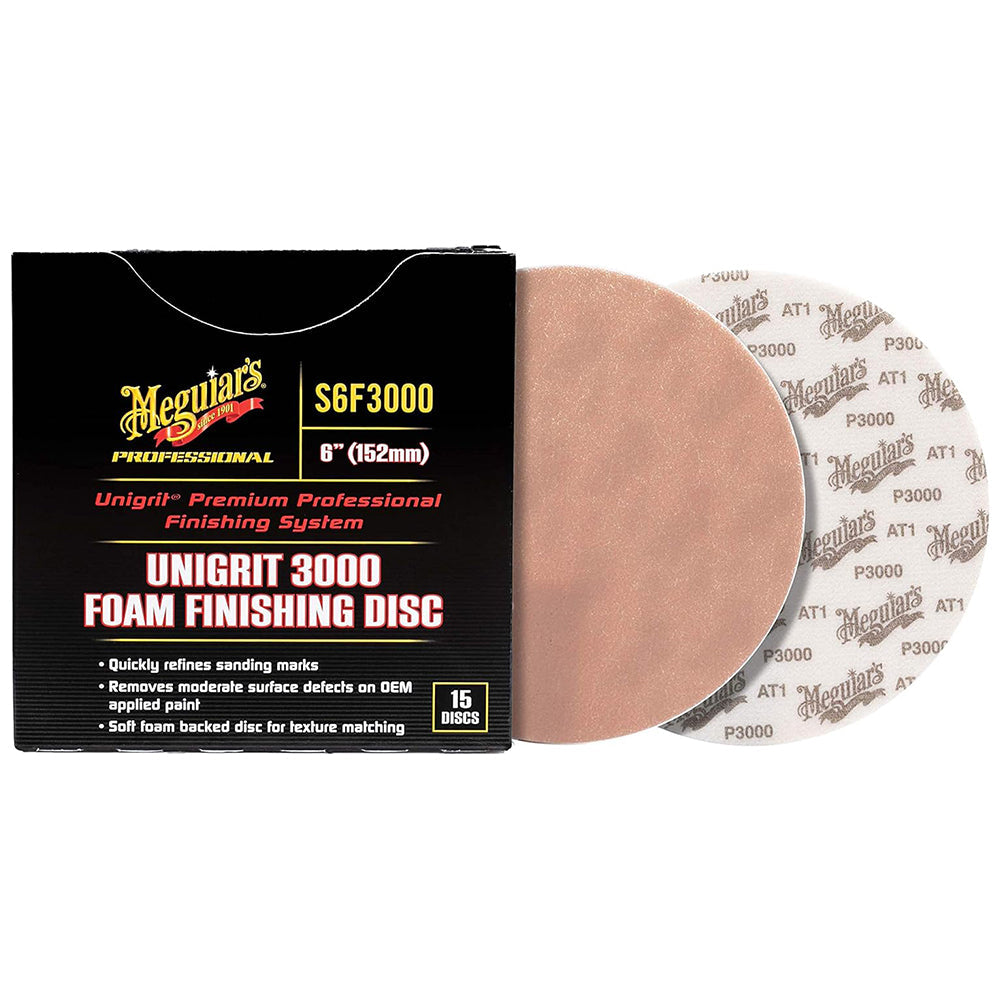 Meguiar's Unigrit Foam Sanding Discs - 6", 3000 grit (box of 15)