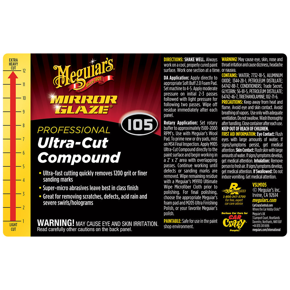 Meguiar's Secondary Label - Ultra-Cut Compound #105