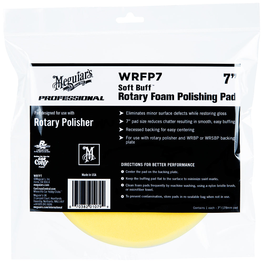 Meguiar's Soft Buff Rotary Foam Polishing Pad - 7", Yellow