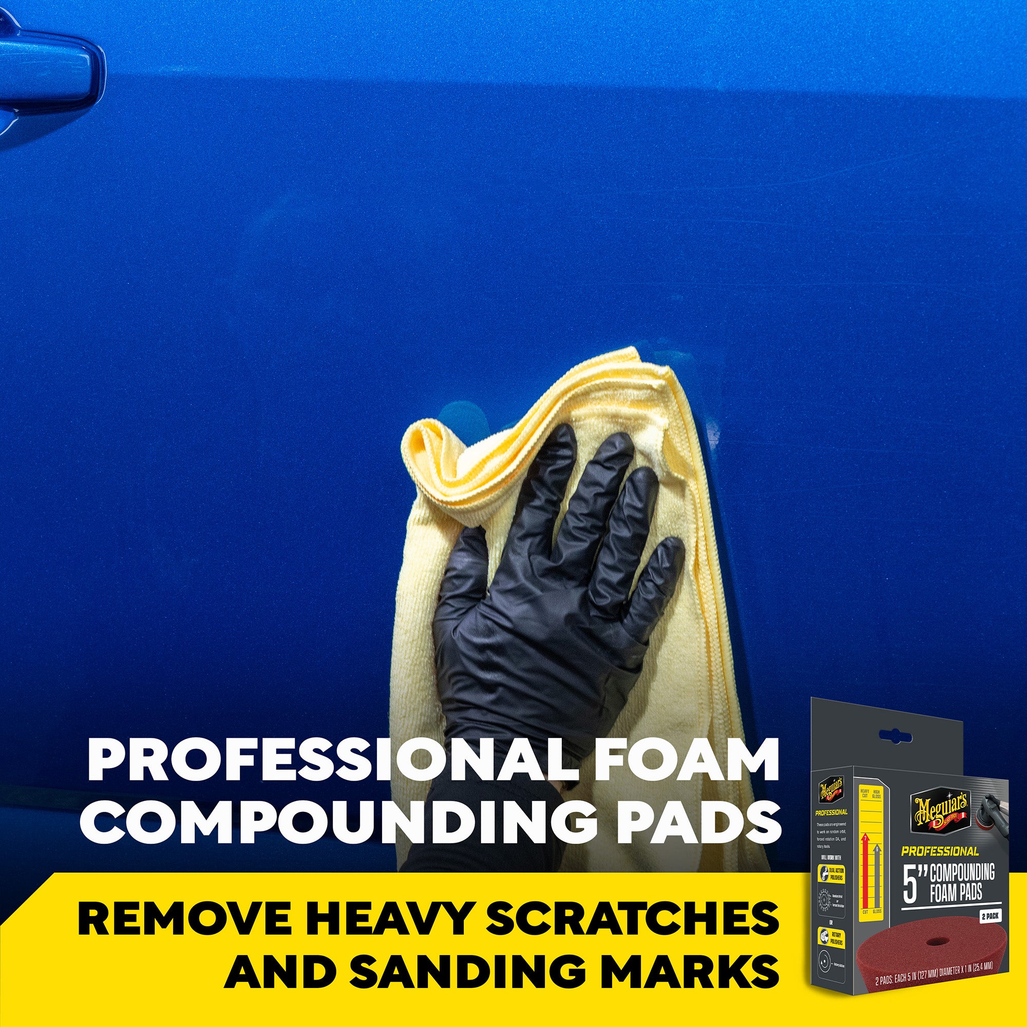 Meguiar's Professional Foam Compounding Pads, M5CFP2 - 5", Red (2 pack)