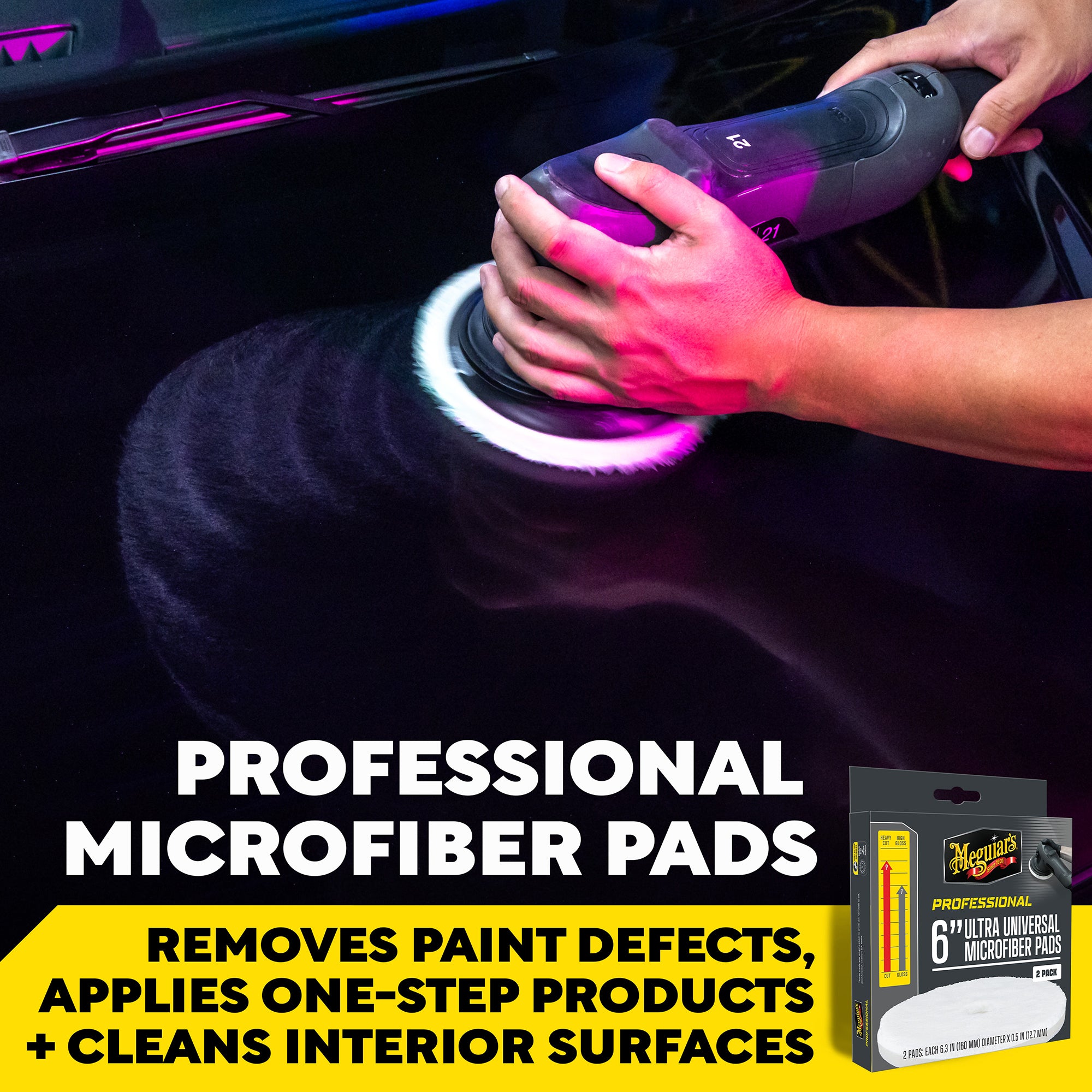 Meguiar's Professional Ultra Universal Microfiber Pads, M6MFP2 - 6" (2 pack)