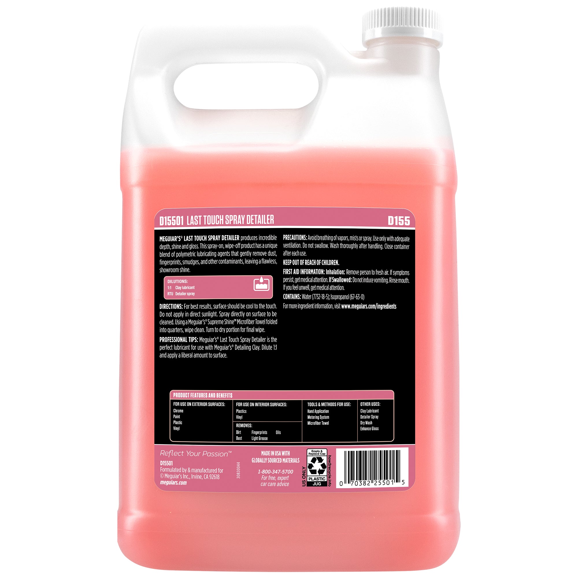 Meguiar's Last Touch Spray Detailer, D155 - 1 gal.