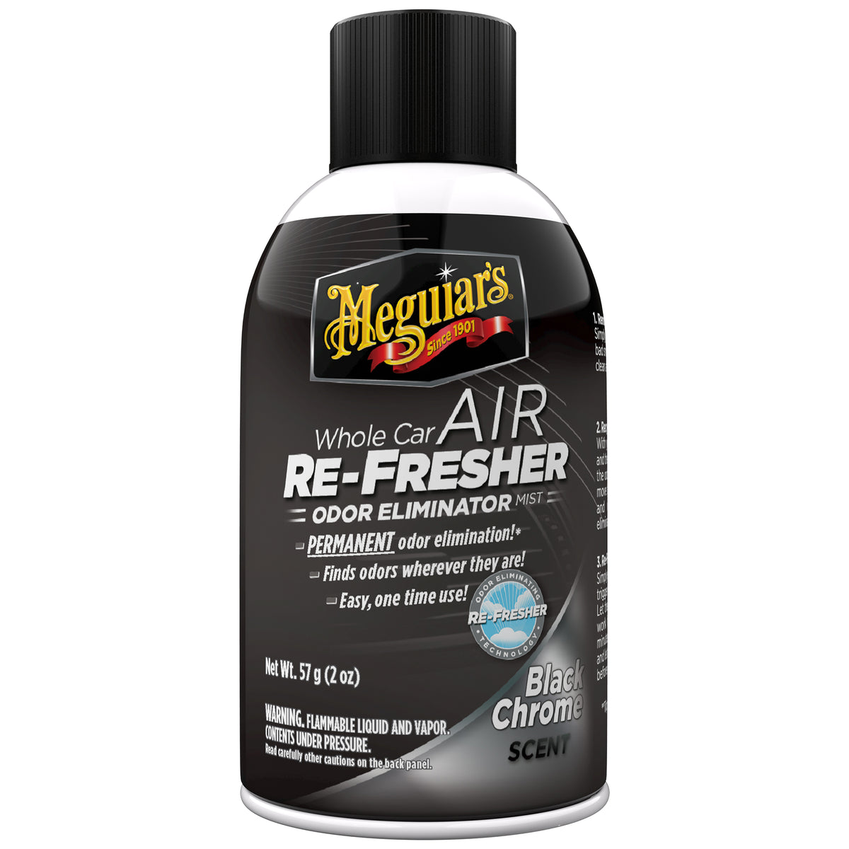 Meguiar's Whole Car Air Re-Fresher Odor Eliminator Mist - Black Chrome ...