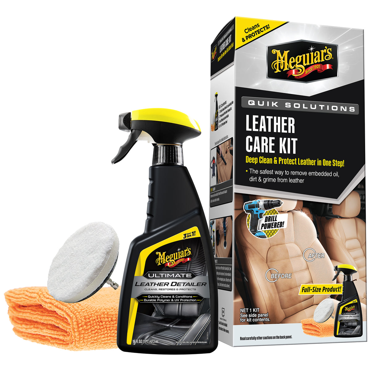 Meguiar's Quik Solutions Leather Care Kit (G55266)