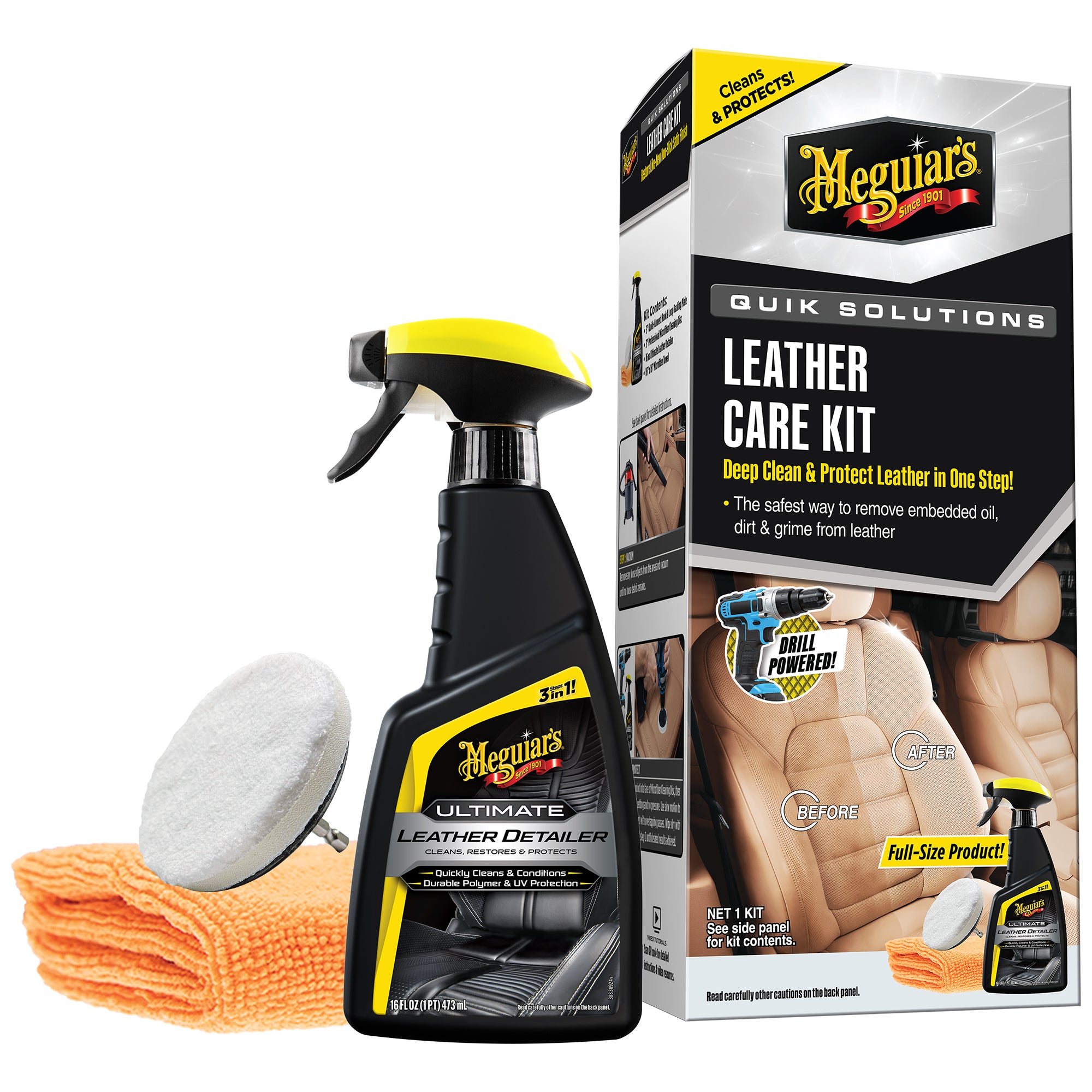 Meguiar's Quik Solutions Leather Care Kit