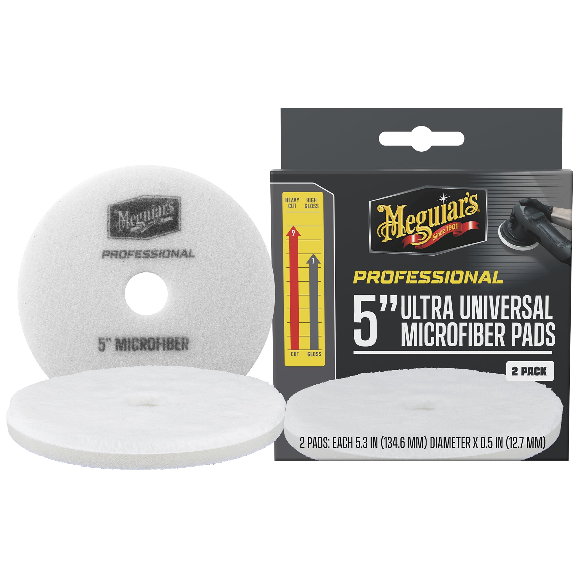 Meguiar's Professional Ultra Universal Microfiber Pads, M5MFP2 - 5" (2 pack)