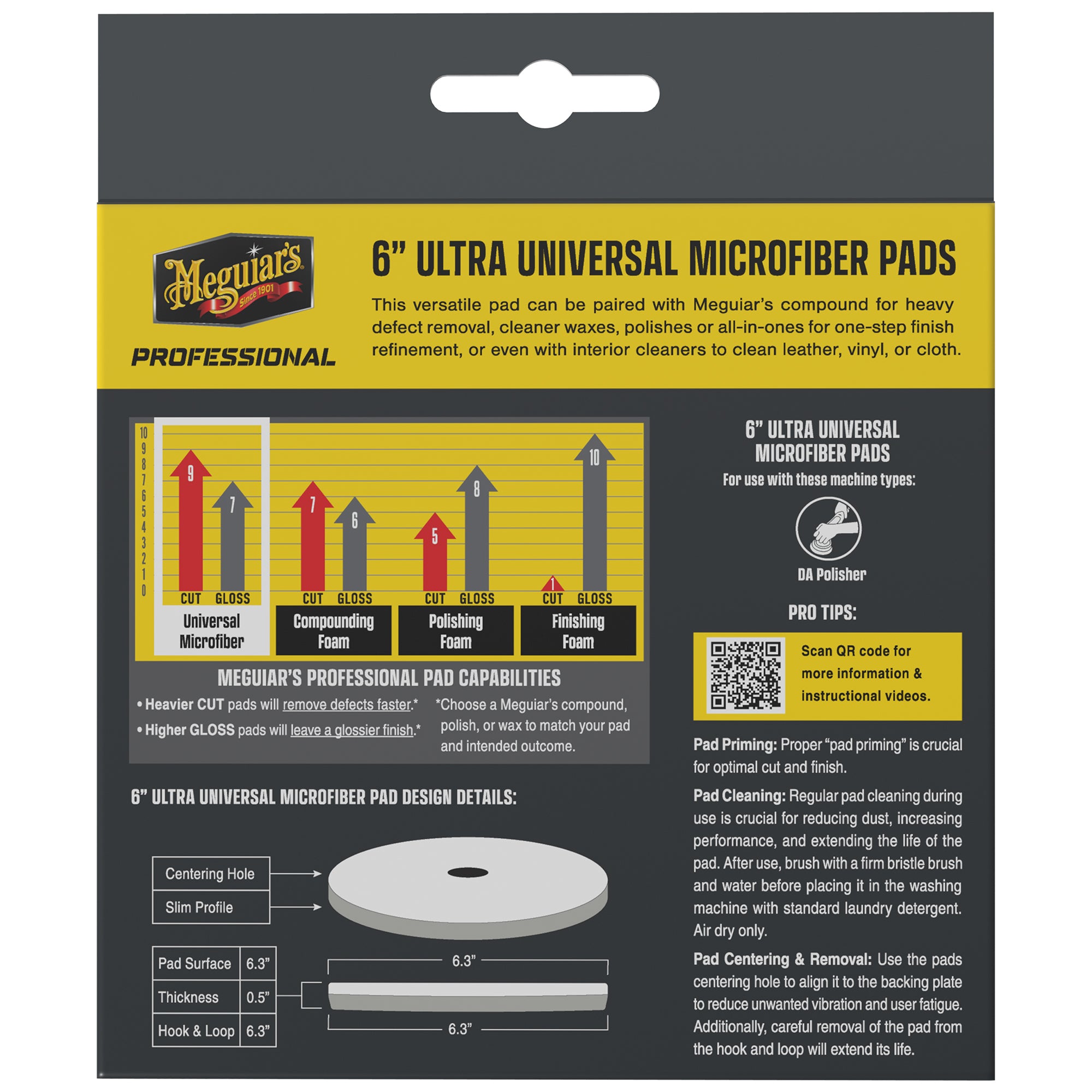 Meguiar's Professional Ultra Universal Microfiber Pads, M6MFP2 - 6