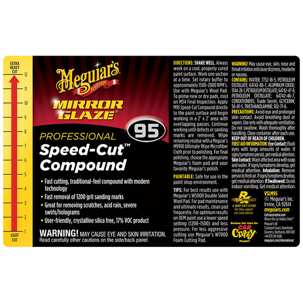 Meguiar's Secondary Label - Speed-Cut Compound #95